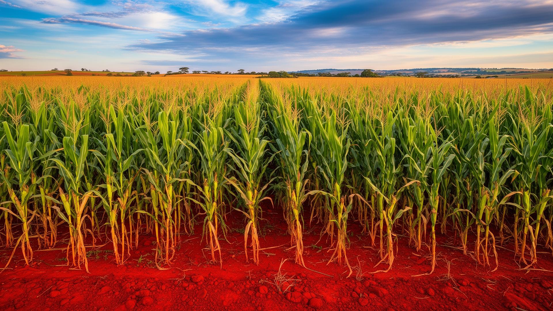 Área agrícola vista de perto